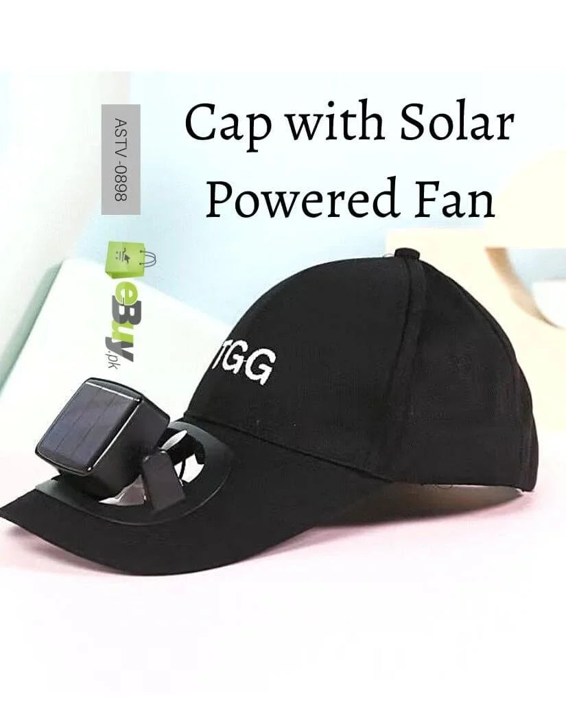 Cap with Solar Powered Cooling Fan