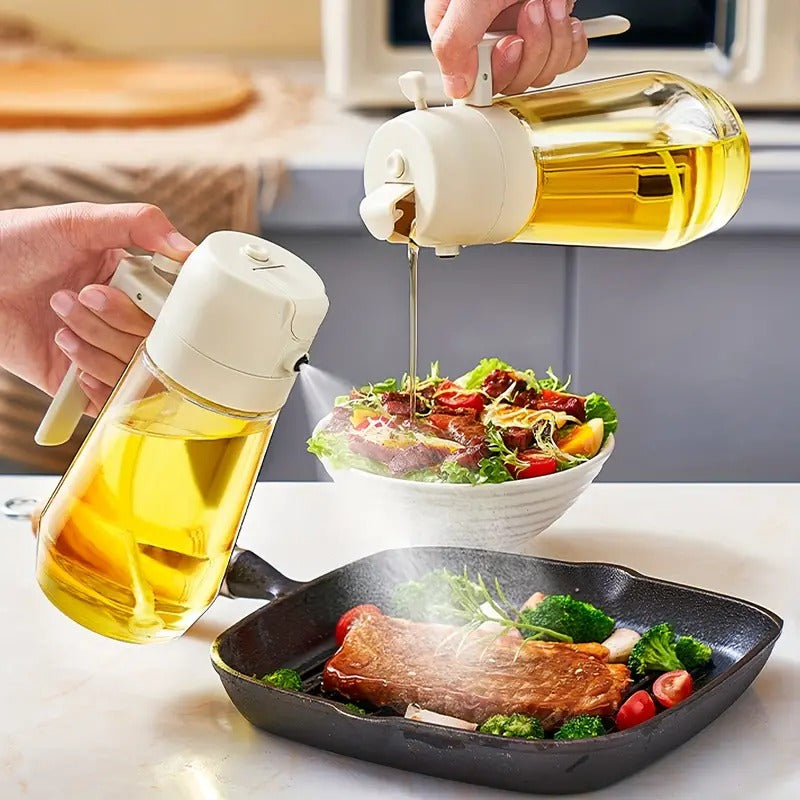2-in-1 Glass Oil Dispenser and Sprayer